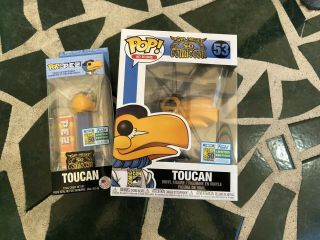 Funko Pop Toucan 53 With Toucan Funko Pez From Sdcc San Diego Comic Con 2019