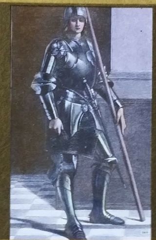Knight In Armor With A Lance,  Victor " Featherweight " Magic Lantern Glass Slide