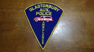 Rare Glastonbury Connecticut Auxiliary Police Ambulance Patch Bx 13 16