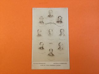 Oxford University Boat Crew 1872,  Antique Cabinet/cdv Card,  Hill And Saunders.