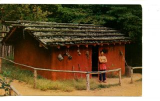 Cherokee Native American Indian - Village Home - North Carolina - Vintage Postcard