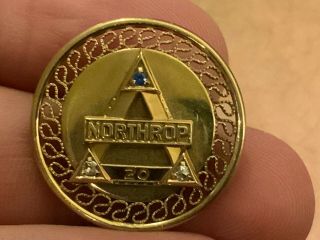 Northrop 20 Year Service Award Pin.  1/20 12k Gf.  Large Pin 3 Diamonds.  Cool