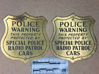 Vintage Police Plaques Private Detective Agency Sign & Security Company Badges
