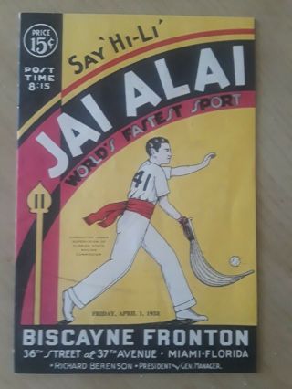 Jai Alai Biscayne Fronton,  1938.
