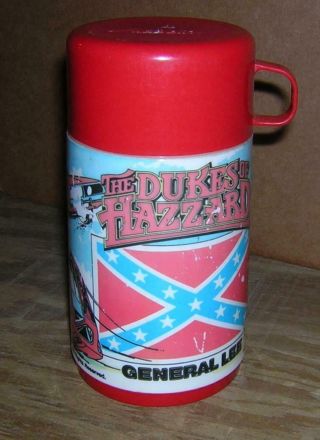 Vintage 1980 Dukes Of Hazzard " General Lee " Thermos Cup Collectible Aladdin Inc.