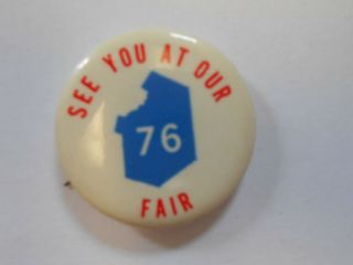 Vintage 1976 Lewis County Ny Pin See You At Our Fair Lowville York