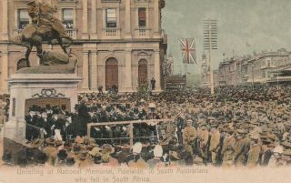 Vintage Postcard Unveiling Of The Memorial South Australia 1900s