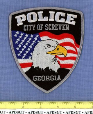 Screven Georgia Sheriff Police Patch Waving Us Flag