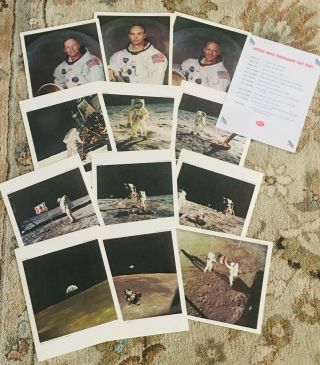 12 Photographs - Apollo 11 Official Nasa - Jewel Food Stores Promotion 7 " X9 "