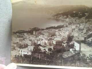 Antique black & white photograph albumen print Bay of Naples 90 Napoli Panorama 5