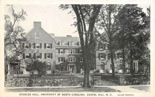 Nc,  Chapel Hill University Of North Carolina Spencer Hall B&w Postcard