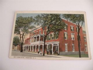 Vintage Postcard Bay View Hotel Edenton Nc White Border