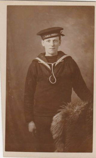 Old Vintage Photo Military Navy Sailor Uniform Hms Victory Manchester F3