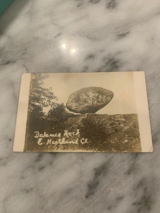Vintage Postcard Rppc 1913 Balance Rock East Heartland Connecticut Real Photo