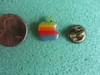 Authentic Vintage Apple Computer Rainbow Logo Lapel Pin 1980 