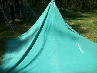 vintage 1960s boy scouts bsa canvas camping miners tent with canvas bag w flaws 5