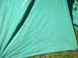 vintage 1960s boy scouts bsa canvas camping miners tent with canvas bag w flaws 7