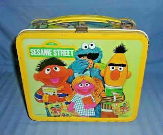 Vintage Sesame Street Metal Lunchbox And Thermos 1979