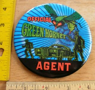 Green Hornet Official Agent 4 " Metal Pinback Button 1966 Greenway