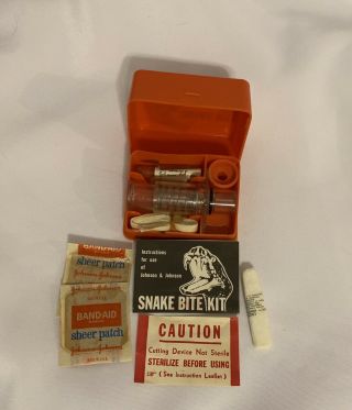 Vintage Johnson & Johnson Venomous Snake Bite Treatment First Aid Kit 5