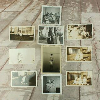 10 Vintage Black & White Snapshots Photos Old Photographs Kids Family Mcm