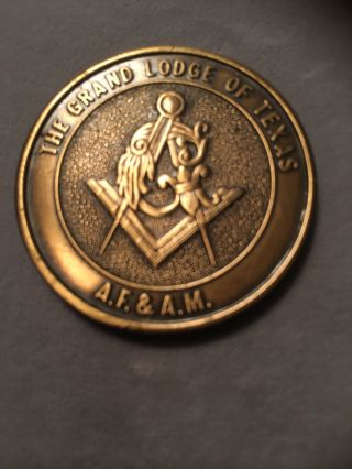 Masonic Grand Lodge Texas 1989 Coin