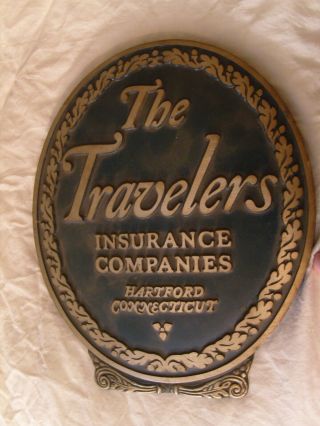 Travelers Insurance Metal Wall Plaque