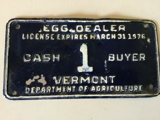Vermont Liense Plate/dept.  Agriculure