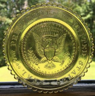 Seal Of The President Of The United States Pairpoint Cup Plate Crystal Glass Usa
