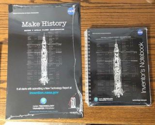 Nasa 60th Anniversary Notebook And 5 Technology Posters - - Von Braun Saturn V