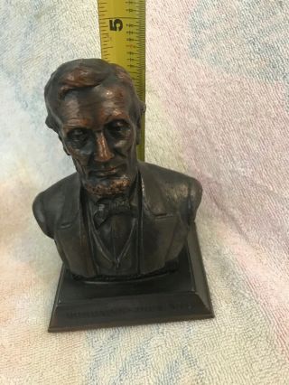 Rare President Abraham Lincoln Bust Statue Figure Sculpture 4.  5” Bank Premium