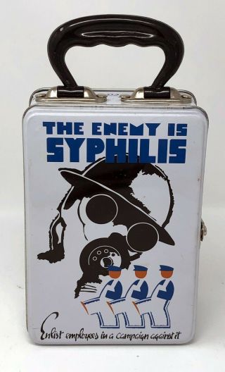 Vintage Retro - Funny/humorous Syphilis Disease Lunch Box.  Rare Item