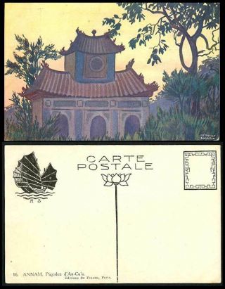 Indo - China Old Postcard Pagodon D 