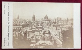 Cdv Photo - Oxford,  View From The Tower Of Magdalen College 1869 By Wilson
