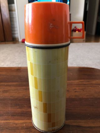 Vintage 60’s Thermos Orange Stopper 722 Cup 22a63 Filler 22f