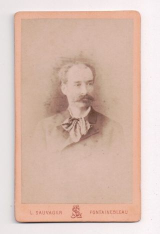 Vintage Cdv French Society Gent L.  Sauvager Photo Fontainebleau