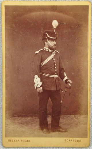 Cdv Military Officer Inskip Scarborough Soldier Victorian Antique Photo