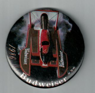Vintage 2 1/2 " Miss Budweiser Thunderboat Pinback Button 1986