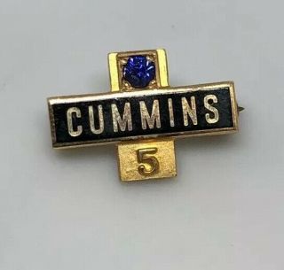 Cummins 14k Gold Sapphire Lgb 5 Years Of Service Pin 1.  88 Grams