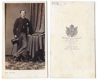 Cdv Victorian Gentleman With Top Hat Carte De Visite By Mayer Of West Brompton
