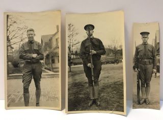 Vintage 1919 Military Photo Ww1 Identified Soldier Gun Photographs Cornell Ny