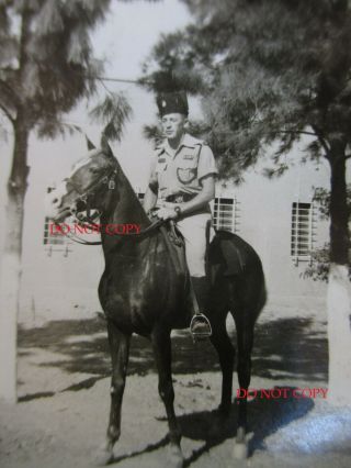 Vintage Photo British Palestine Horse Mounted Police Jewish Noter 1943 Ww2 Era