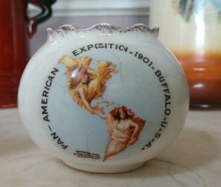 Antique 1901 Pan American Exposition Souvenir Vase C.  P.  & Co.  1899 Buffalo N.  Y.