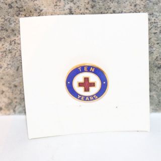 American Red Cross Ten Years Of Service Enamel Pin