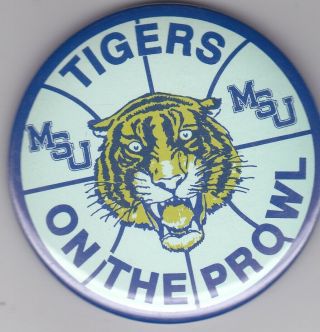 Vintage Collectible Pin Button Memphis State University Msu Tigers