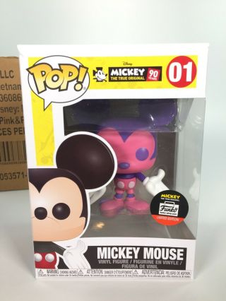 Funko Pop Disney Mickey Mouse 90th Anniversary Pink Purple Vinyl Toy Figure