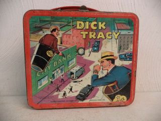 Vintage Aladdin Dick Tracy Metal Lunchbox No Thermos