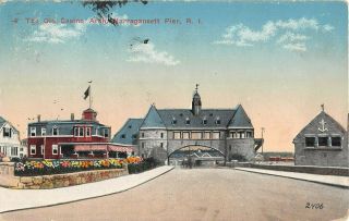 C.  1910 Old Casino Arch & Life Saving Station Narragansett Pier Ri Post Card