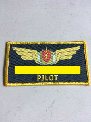 Norwegian Norway Police Test Nametag Helicopter Pilot Wing Patch