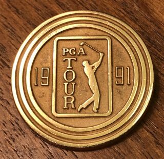 Vintage 1991 Pga Tour 12 - 20 Gf Gold Filled Lapel Hat Pin Pinback Golf Golfers